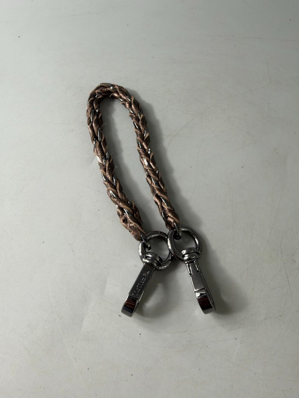 MZ Wallace Bronze-tone Leather Intertwined with Gunmetal-tpone Metal Strap